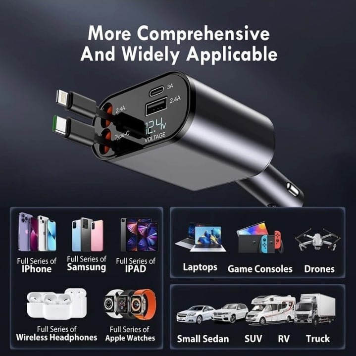 120 W car retractable charger
